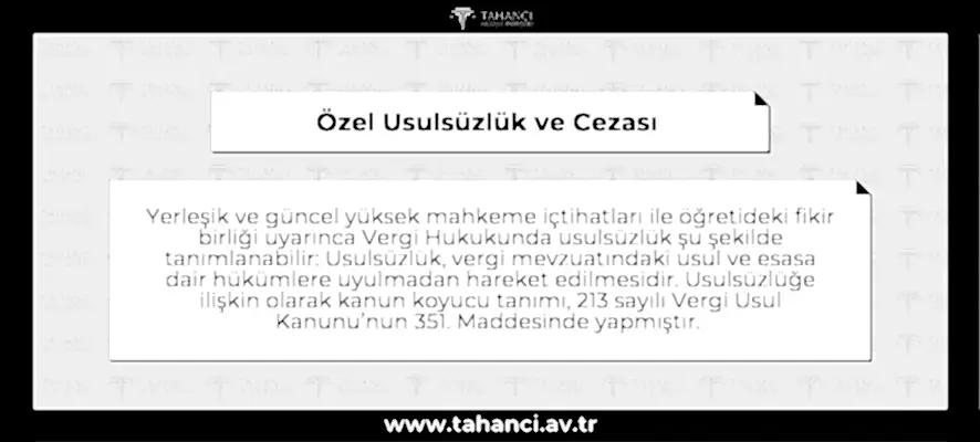 Özel Usulsüzlük ve Cezası - haddievite.info
